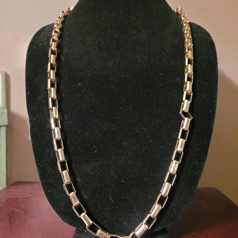 Coldwater Creek Women's Goldtone Rectangle Link 37 in. Necklace + 3 in. Extender